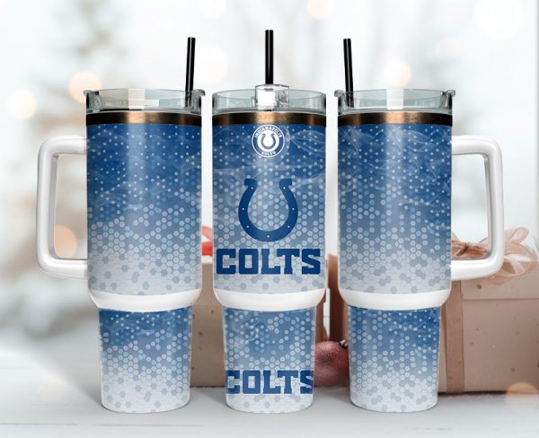 Indianapolis Colts NFL Custom Stanley Quencher 30oz-40oz Stainless Steel Tumbler Hot And Cold Tumbler