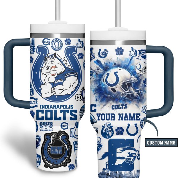 Indianapolis Colts NFL Custom Stanley Quencher 30oz-40oz Stainless Steel Tumbler Hot And Cold Tumbler