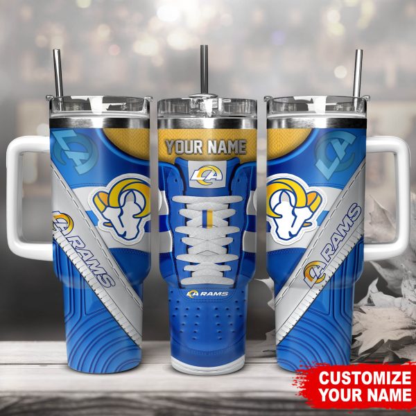 Los Angeles Rams NFL Sneaker Custom Stanley Quencher 30oz-40oz Stainless Steel Tumbler Hot And Cold Tumbler