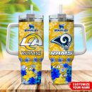 Los Angeles Rams NFL Tropical Floral Custom Stanley Quencher 30oz-40oz Stainless Steel
