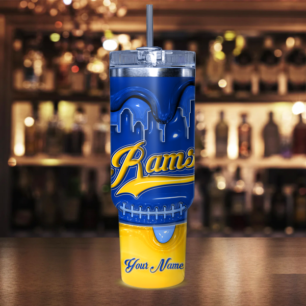 Los Angeles Rams NFL Custom Stanley Quencher 30oz-40oz Stainless Steel Tumbler Hot And Cold Tumbler - Image 2