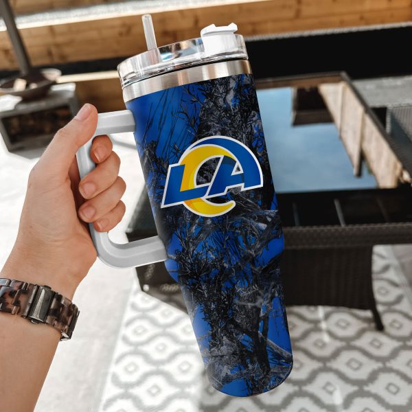 Los Angeles Rams NFL Hunting Custom Stanley Quencher 30oz-40oz Stainless Steel Tumbler Hot And Cold Tumbler - Image 2
