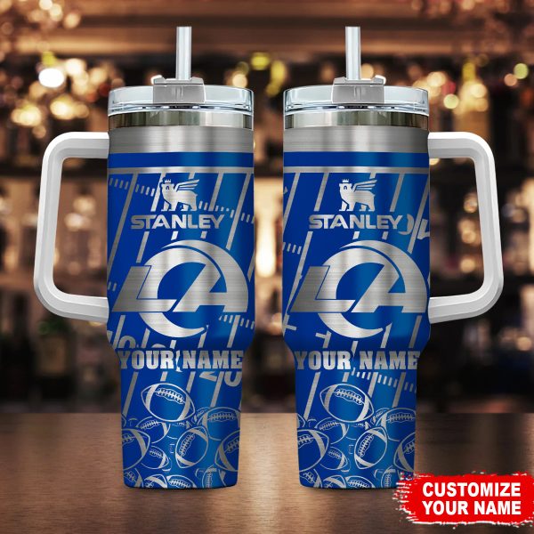 Los Angeles Rams NFL Silver Custom Stanley Quencher 30oz-40oz Stainless Steel Tumbler Hot And Cold Tumbler