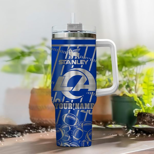 Los Angeles Rams NFL Silver Custom Stanley Quencher 30oz-40oz Stainless Steel Tumbler Hot And Cold Tumbler - Image 2