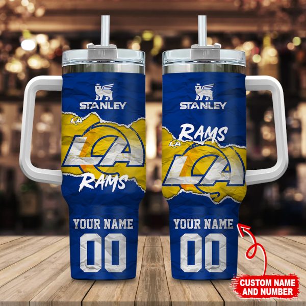 Los Angeles Rams NFL Custom Stanley Quencher 30oz-40oz Stainless Steel Tumbler Hot And Cold Tumbler