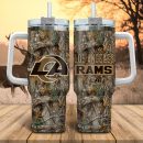 Los Angeles Rams NFL Hunting Realtree Custom Stanley Quencher 30oz-40oz Stainless Steel Tumbler Hot And Cold Tumbler