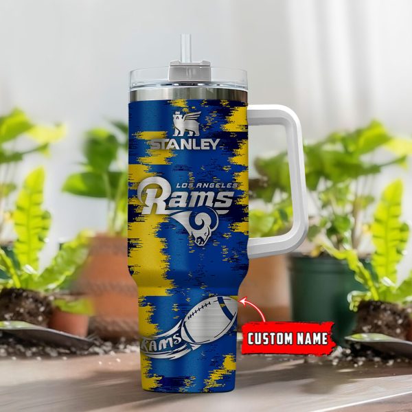 Los Angeles Rams NFL Custom Stanley Quencher 30oz-40oz Stainless Steel Tumbler Hot And Cold Tumbler - Image 2