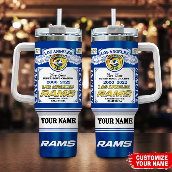 Los Angeles Rams NFL Super Bowl Champs Pride Custom Stanley Quencher 30oz-40oz Stainless Steel Tumbler Hot And Cold Tumbler
