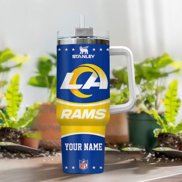 Los Angeles Rams NFL Custom Stanley Quencher 30oz-40oz Stainless Steel Tumbler Hot And Cold Tumbler - Image 2