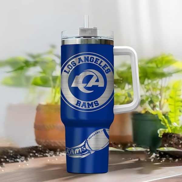 Los Angeles Rams NFL Custom Stanley Quencher 30oz-40oz Stainless Steel Tumbler Hot And Cold Tumbler - Image 2