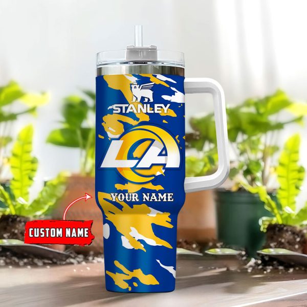 Los Angeles Rams NFL Custom Stanley Quencher 30oz-40oz Stainless Steel Tumbler Hot And Cold Tumbler - Image 2