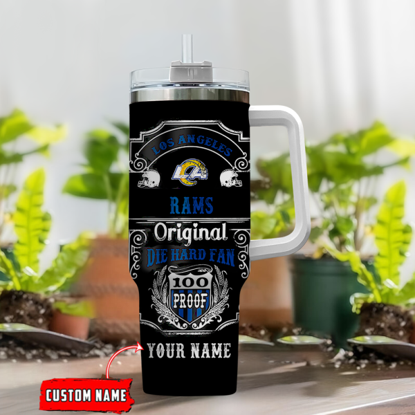 Los Angeles Rams NFL Original Diehard Fan Custom Stanley Quencher 30oz-40oz Stainless Steel Tumbler Hot And Cold Tumbler - Image 2