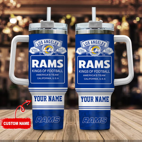 Los Angeles Rams NFL Bud Light Custom Stanley Quencher 30oz-40oz Stainless Steel Tumbler Hot And Cold Tumbler