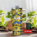 Los Angeles Rams NFL Camouflage Custom Stanley Quencher 30oz-40oz Stainless Steel Tumbler Hot And Cold Tumbler