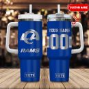 Los Angeles Rams NFL Laser Engraved Effect Custom Stanley Quencher 30oz-40oz Stainless Steel Tumbler Hot And Cold Tumbler