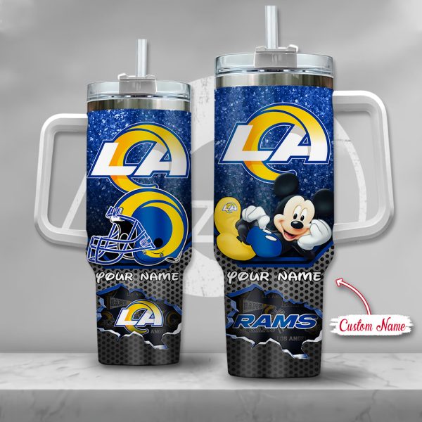 NFL Los Angeles Rams Mickey Mouse Custom Stanley Quencher 30oz-40oz Stainless Steel Tumbler Hot And Cold Tumbler