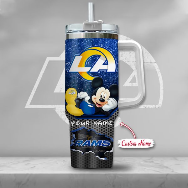 NFL Los Angeles Rams Mickey Mouse Custom Stanley Quencher 30oz-40oz Stainless Steel Tumbler Hot And Cold Tumbler - Image 2