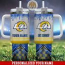 Los Angeles Rams Glitter NFL Custom Stanley Quencher 30oz-40oz Stainless Steel Tumbler Hot And Cold Tumbler