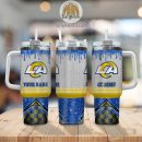 Los Angeles Rams Glitter NFL Custom Stanley Quencher 30oz-40oz Stainless Steel Tumbler Hot And Cold Tumbler