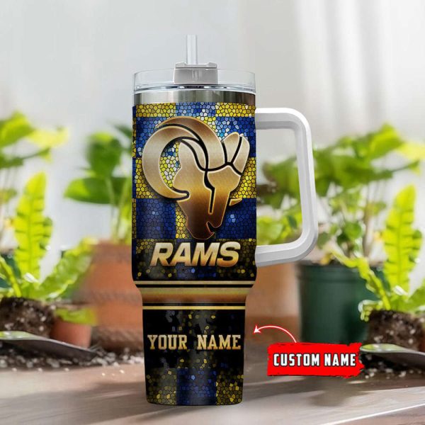 Los Angeles Rams NFL Custom Stanley Quencher 30oz-40oz Stainless Steel Tumbler Hot And Cold Tumbler - Image 2