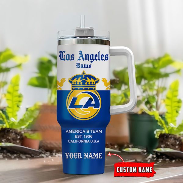 Los Angeles Rams NFL Corona Extra Custom Stanley Quencher 30oz-40oz Stainless Steel Tumbler Hot And Cold Tumbler - Image 2