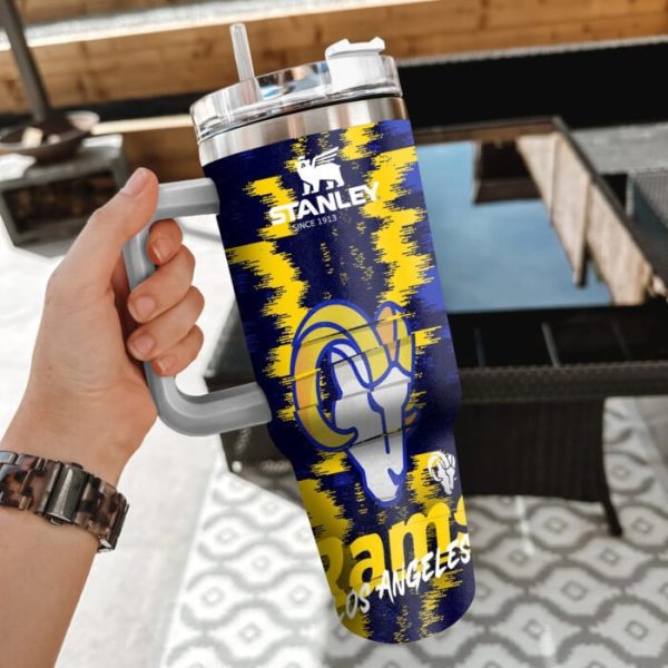 Los Angeles Rams NFL Custom Stanley Quencher 30oz-40oz Stainless Steel Tumbler Hot And Cold Tumbler - Image 2