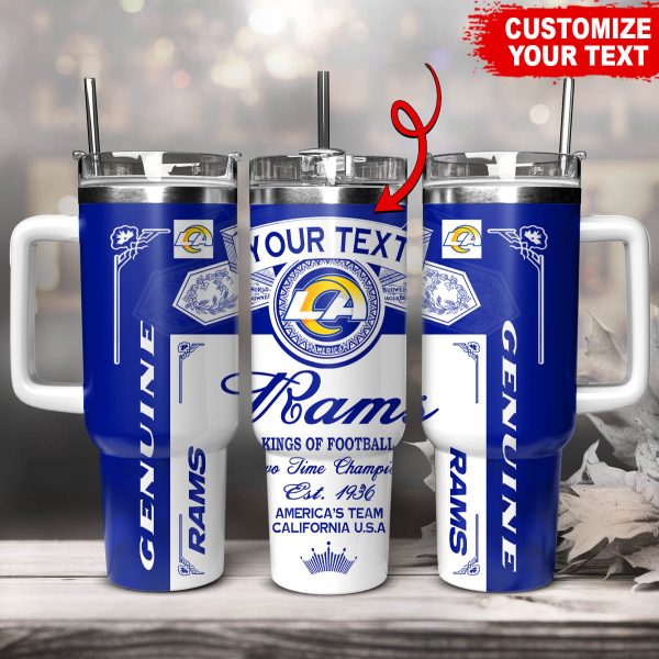 Los Angeles Rams NFL Kings Of Football Custom Stanley Quencher 30oz-40oz Stainless Steel Tumbler Hot And Cold Tumbler