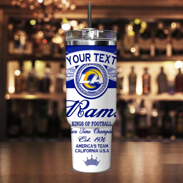 Los Angeles Rams NFL Kings Of Football Custom Stanley Quencher 30oz-40oz Stainless Steel Tumbler Hot And Cold Tumbler - Image 2