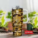 Jacksonville Jaguars NFL Camouflage Silver Logo Custom Stanley Quencher 30oz-40oz Stainless Steel Tumbler Hot And Cold Tumbler