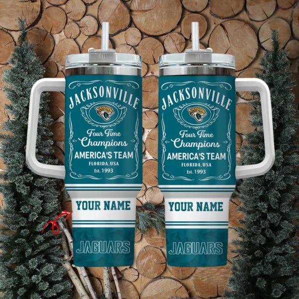 Jacksonville Jaguars NFL Custom Stanley Quencher 30oz-40oz Stainless Steel Tumbler Hot And Cold Tumbler