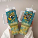 Jacksonville Jaguars NFL Glitter Custom Stanley Quencher 30oz-40oz Stainless Steel Tumbler Hot And Cold Tumbler