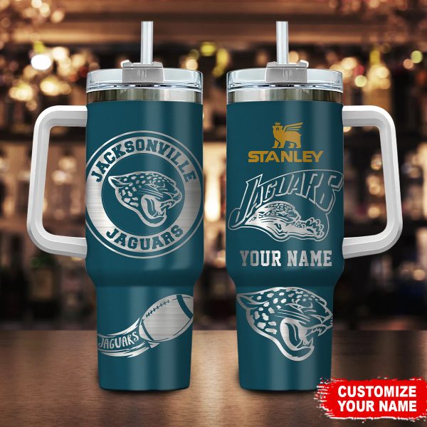 Jacksonville Jaguars NFL Custom Stanley Quencher 30oz-40oz Stainless Steel Tumbler Hot And Cold Tumbler