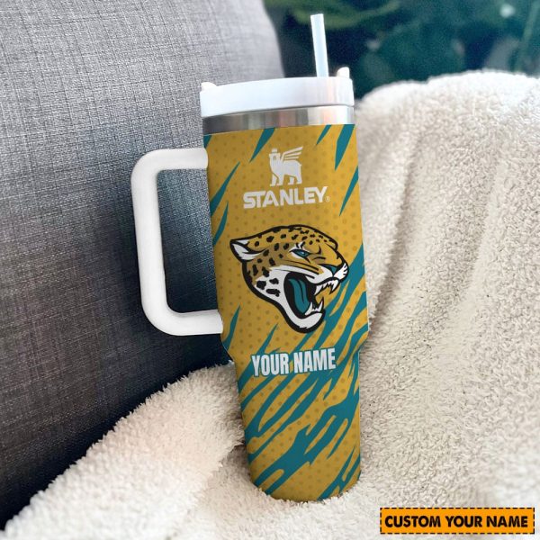 Jacksonville Jaguars NFL Custom Stanley Quencher 30oz-40oz Stainless Steel Tumbler Hot And Cold Tumbler - Image 2