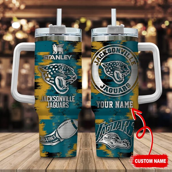 Jacksonville Jaguars NFL Custom Stanley Quencher 30oz-40oz Stainless Steel Tumbler Hot And Cold Tumbler