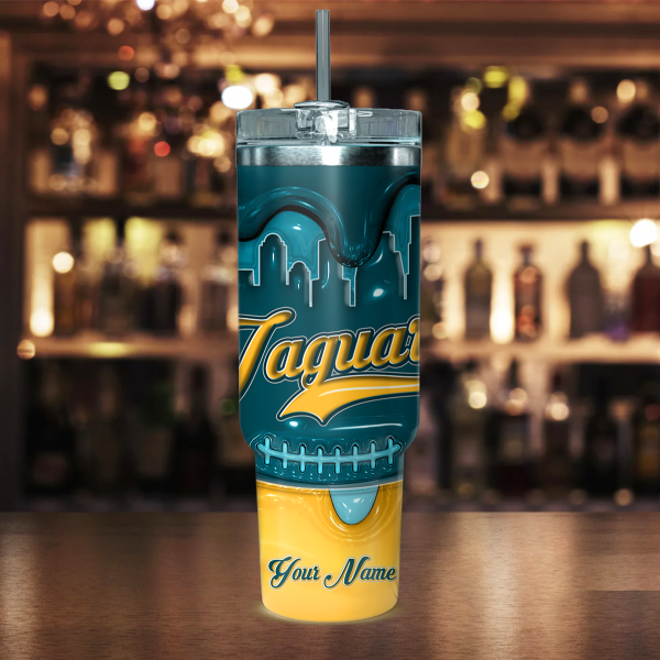 Jacksonville Jaguars NFL Custom Stanley Quencher 30oz-40oz Stainless Steel Tumbler Hot And Cold Tumbler - Image 2
