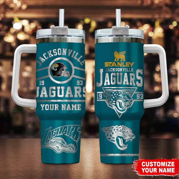 Jacksonville Jaguars NFL Custom Stanley Quencher 30oz-40oz Stainless Steel Tumbler Hot And Cold Tumbler