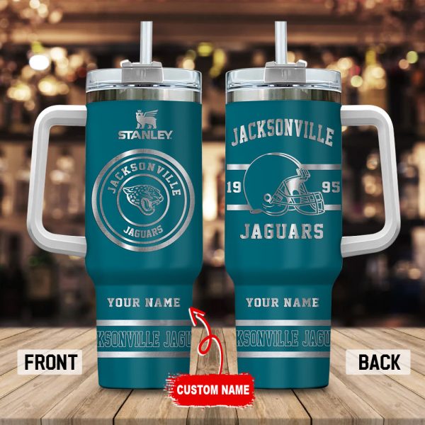 Jacksonville Jaguars NFL Custom Stanley Quencher 30oz-40oz Stainless Steel Tumbler Hot And Cold Tumbler