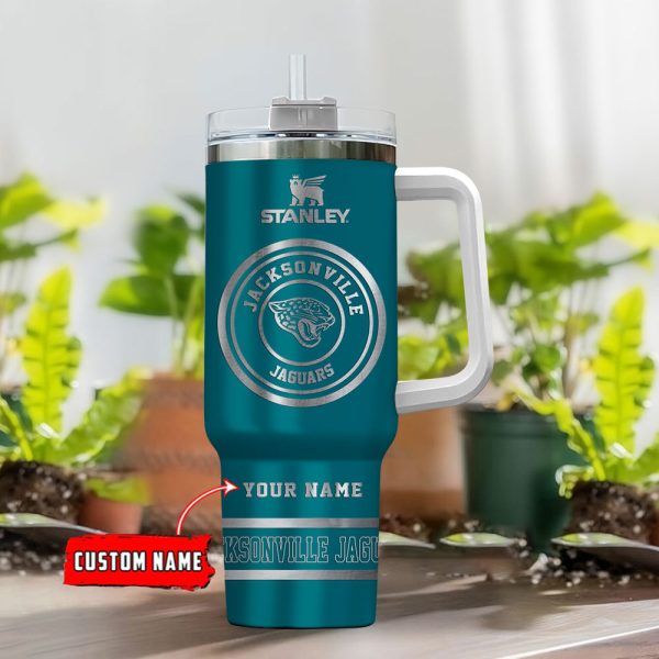 Jacksonville Jaguars NFL Custom Stanley Quencher 30oz-40oz Stainless Steel Tumbler Hot And Cold Tumbler - Image 2