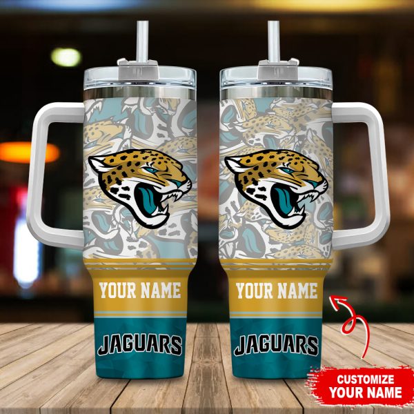 Jacksonville Jaguars NFL Custom Stanley Quencher 30oz-40oz Stainless Steel Tumbler Hot And Cold Tumbler