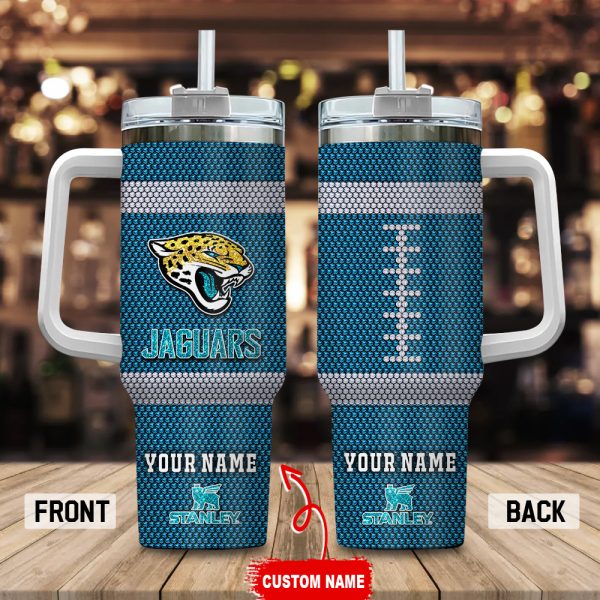 Jacksonville Jaguars NFL Crystal Custom Stanley Quencher 30oz-40oz Stainless Steel Tumbler Hot And Cold Tumbler