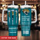 Jacksonville Jaguars NFL Energy Nutrition Facts Custom Stanley Quencher 30oz-40oz Stainless Steel Tumbler Hot And Cold Tumbler