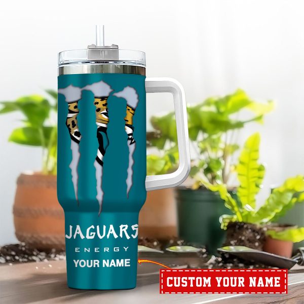 Jacksonville Jaguars NFL Energy Nutrition Facts Custom Stanley Quencher 30oz-40oz Stainless Steel Tumbler Hot And Cold Tumbler - Image 2