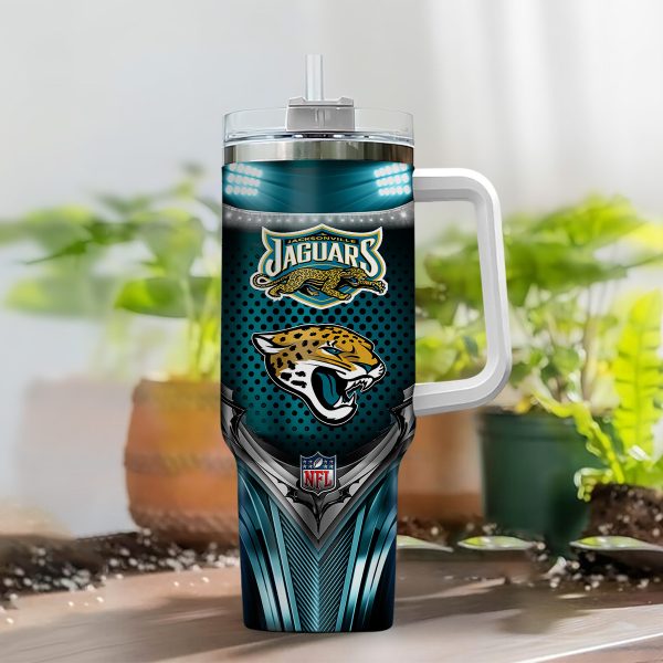 Jacksonville Jaguars NFL Nutrition Facts Custom Stanley Quencher 30oz-40oz Stainless Steel Tumbler Hot And Cold Tumbler - Image 2