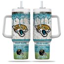Jacksonville Jaguars NFL Glitter Custom Stanley Quencher 30oz-40oz Stainless Steel Tumbler Hot And Cold Tumbler