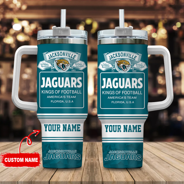 Jacksonville Jaguars NFL Bud Light Custom Stanley Quencher 30oz-40oz Stainless Steel Tumbler Hot And Cold Tumbler