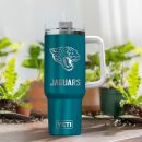 Jacksonville Jaguars NFL Laser Engraved Effect Custom Stanley Quencher 30oz-40oz Stainless Steel Tumbler Hot And Cold Tumbler