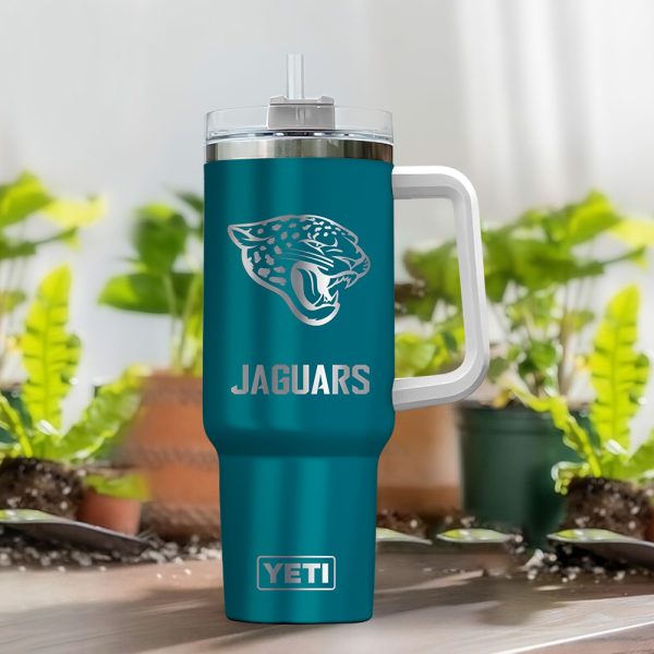 Jacksonville Jaguars NFL Laser Engraved Effect Custom Stanley Quencher 30oz-40oz Stainless Steel Tumbler Hot And Cold Tumbler - Image 2