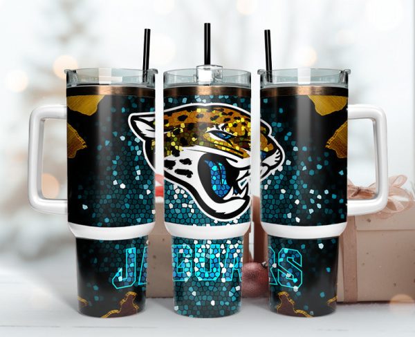 Jacksonville Jaguars NFL Stained Glass Effect Custom Stanley Quencher 30oz-40oz Stainless Steel Tumbler Hot And Cold Tumbler