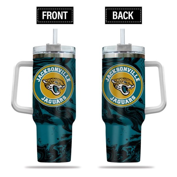Jacksonville Jaguars NFL Custom Stanley Quencher 30oz-40oz Stainless Steel Tumbler Hot And Cold Tumbler