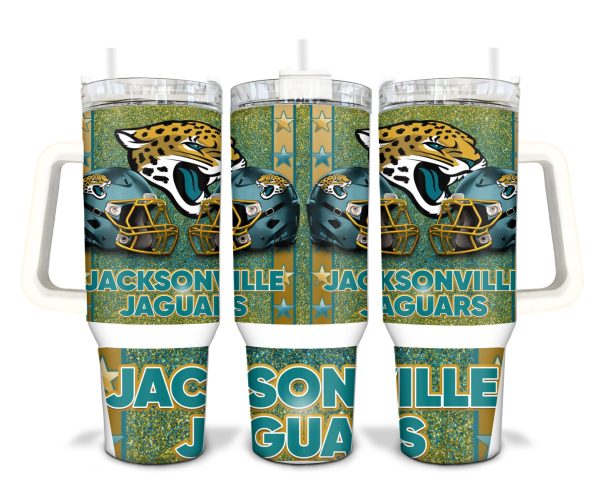 Jacksonville Jaguars NFL Custom Stanley Quencher 30oz-40oz Stainless Steel Tumbler Hot And Cold Tumbler